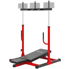 Vertical Leg Press Machine with Adjustable Leg, Back, and Head Positions, 1" Standard Plate Compatible, Red (Option: Red-1160x470x310 mm) Vertical Leg Press Machine with Adjustable Leg, Back, and Head Positions, 1" Standard Plate Compatible, Red (Option: Red-1160x470x310 mm)